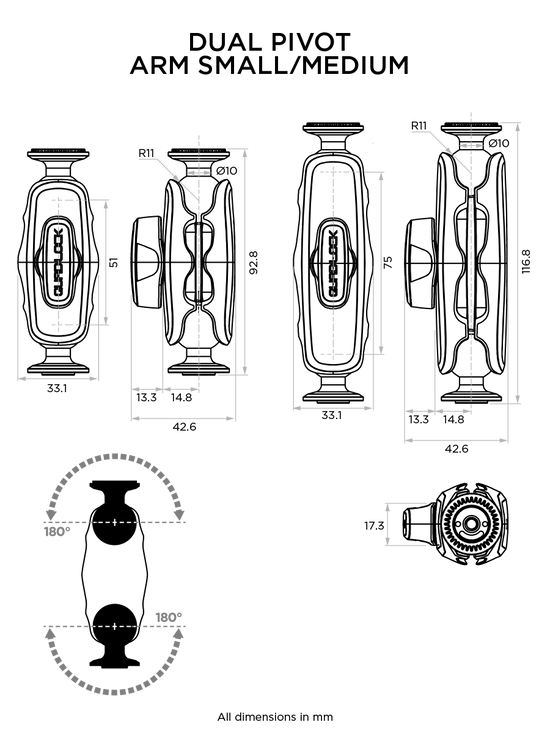 Quad Lock - Arm Dual Pivot